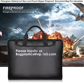 Waterproof and Fireproof document storage Bag with Fireproof Zipper for Money, Jewelry and Passport bagease, bagplastics supplier