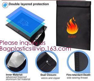 Non-Itchy silicone coated fireproof waterproof bag with zipper 15 x 11 inch,Defender fireproof and water resistant supplier