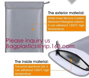 Non-Itchy silicone coated fireproof waterproof bag with zipper 15 x 11 inch,Defender fireproof and water resistant supplier