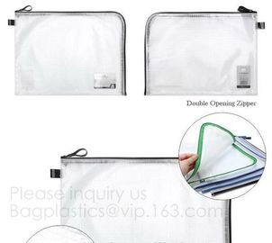 PP Mesh Zipper Bag Moisture Proof File Folder,Double opening data pp zipper office file bag,A5 file folder printed zippe supplier