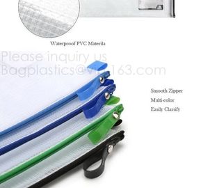 PP Mesh Zipper Bag Moisture Proof File Folder,Double opening data pp zipper office file bag,A5 file folder printed zippe supplier