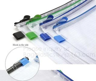 PP Mesh Zipper Bag Moisture Proof File Folder,Double opening data pp zipper office file bag,A5 file folder printed zippe supplier