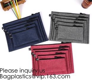 Felt Large Capacity Zipper Stationery Pouch School Solid Organizer Pen Case Students Pencil Bag Suit For Student Office supplier