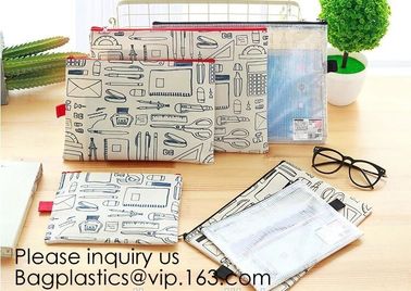 Fashion nylon oxford 600D zipper pencil stationery organizer bags,A4 Zipper Lock Office Stationery File Bag, BAGEASE supplier