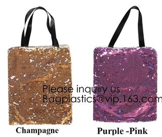 Fashion Bling Sublimation Strapping Sequin Drawstring Backpack Bag,Glitter Mermaid Flip Sequin Bag Outdoor Shoulder Reversib supplier