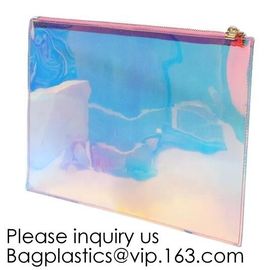 Holographic Zipper Makeup Pouch PVC Glitter Cosmetic Bag,OEM Cosmetic Pouch Plastic EVA/ PEVA Zip Lock Bag, bagease supplier