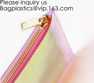 Holographic Zipper Makeup Pouch PVC Glitter Cosmetic Bag,OEM Cosmetic Pouch Plastic EVA/ PEVA Zip Lock Bag, bagease supplier