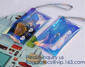 New Design Custom Logo Transparent Waterproof PVC EVA Travel Cosmetic Bag Clear Portable Zipper Pouch, bagease, bagplast supplier