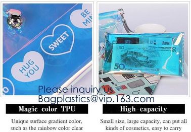 New Design Custom Logo Transparent Waterproof PVC EVA Travel Cosmetic Bag Clear Portable Zipper Pouch, bagease, bagplast supplier