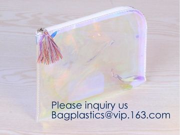 EVA Clear Pouch zipper bag,Slide Zip Lock EVA Pouch Bag with Folding Bottom,Promotional custom printing clear eva cosmet supplier