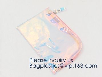 EVA Clear Pouch zipper bag,Slide Zip Lock EVA Pouch Bag with Folding Bottom,Promotional custom printing clear eva cosmet supplier