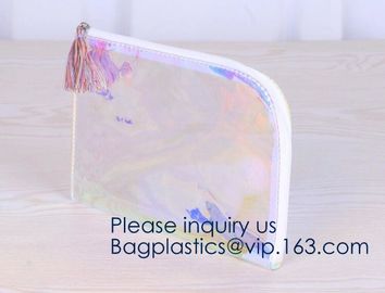 EVA Clear Pouch zipper bag,Slide Zip Lock EVA Pouch Bag with Folding Bottom,Promotional custom printing clear eva cosmet supplier