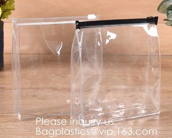 Flat Type Clear Frosted Pvc/Eva Cosmetic Bag With Sewn Zipper,Brush Bag Makeup Wash Bag,Stylish, Practical, Portable, Co supplier