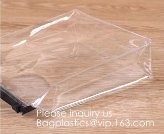 Flat Type Clear Frosted Pvc/Eva Cosmetic Bag With Sewn Zipper,Brush Bag Makeup Wash Bag,Stylish, Practical, Portable, Co supplier
