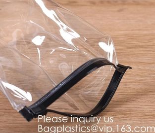 Flat Type Clear Frosted Pvc/Eva Cosmetic Bag With Sewn Zipper,Brush Bag Makeup Wash Bag,Stylish, Practical, Portable, Co supplier
