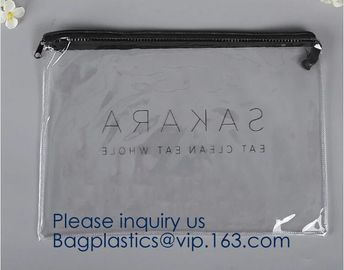 Eco-friendly heat seal frosted PVC /EVA button bag,Universal transparent matte pvc eva self-sealing zipper bag with logo supplier