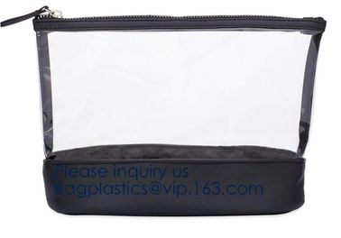 Zip Lock Transparent PVC EVA Cosmetic Bag,0.5mm Thickness Crystal Clear Eva Cosmetic Bag With Debossed Logo, bagease, pa supplier