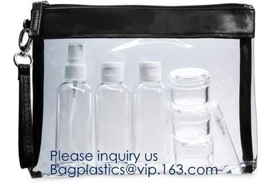 Zip Lock Transparent PVC EVA Cosmetic Bag,0.5mm Thickness Crystal Clear Eva Cosmetic Bag With Debossed Logo, bagease, pa supplier