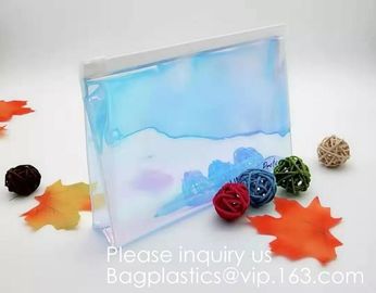 Waterproof Matte Sliding Zipper Pvc Eva Bag With Logo Printing,Eco-friendly Heat Seal Frosted EVA Cosmetic Bags With Sna supplier