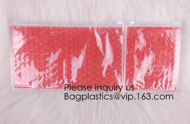 Cosmetic Packing Laser PVC Make Up Bag With Zipper Top Heart-Shaped Air Bubble Packaging Bag, bagease, bagplastics supplier