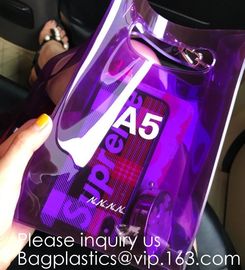 Custom Clear Transparent Holographic Iridescent Ladies Vinyl Tpu Shopper Women Shopping Tote Bag Garment Bags,Storange supplier