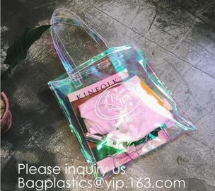 Custom Logo Printing Pvc Transparent Tote Clear Shopping Bags With Handles, Clear Shopping Bag,Pvc Tote Bags, bagease supplier