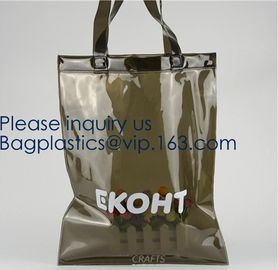 Personalized Custom Logo Reusable Vinyl Tote Folding Portable Transparent Pvc Shopping Bag,Pvc Shopping Tote Bag Grocery supplier