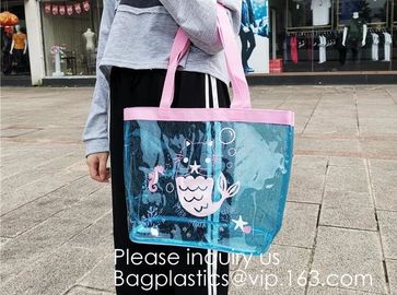 Custom Design Vinyl Mirror Surface Pvc Tote Shopping Bag,PVC Reusable Grocery Bag Summer Beach Bag Custom Logo Women Tra supplier