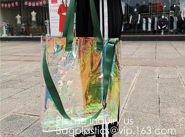 Women Gender and Casual Tote Shape large capacity clear PVC Beach Bag,Tote Bag Clear Transparent Shopping Bag For Women supplier