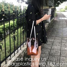 Cheap Promotional Ecofriendly Reusable Clear Pvc Mesh Tote Reusable Shopping Bag,Shoulder Transparent Shopping Bag pack supplier