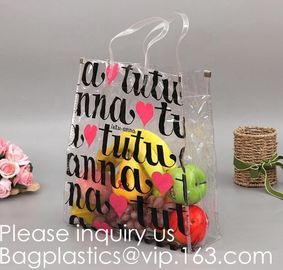 Manufacturer Custom Logo Transparent Clear PVC Plastic Portable Packaging Promotional Gifts Shopping Tote Bag, bagease supplier