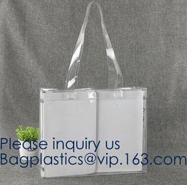 Manufacturer Custom Logo Transparent Clear PVC Plastic Portable Packaging Promotional Gifts Shopping Tote Bag, bagease supplier