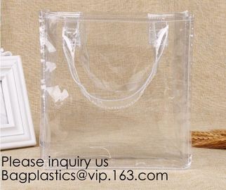 Manufacturer Custom Logo Transparent Clear PVC Plastic Portable Packaging Promotional Gifts Shopping Tote Bag, bagease supplier