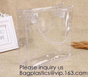 Manufacturer Custom Logo Transparent Clear PVC Plastic Portable Packaging Promotional Gifts Shopping Tote Bag, bagease supplier