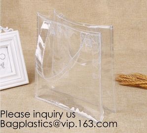 Manufacturer Custom Logo Transparent Clear PVC Plastic Portable Packaging Promotional Gifts Shopping Tote Bag, bagease supplier