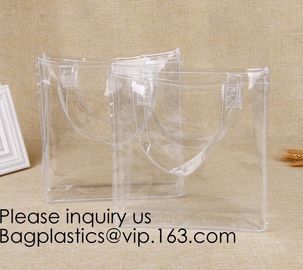 Manufacturer Custom Logo Transparent Clear PVC Plastic Portable Packaging Promotional Gifts Shopping Tote Bag, bagease supplier