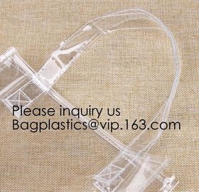 Manufacturer Custom Logo Transparent Clear PVC Plastic Portable Packaging Promotional Gifts Shopping Tote Bag, bagease supplier