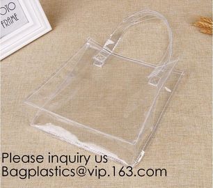 Manufacturer Custom Logo Transparent Clear PVC Plastic Portable Packaging Promotional Gifts Shopping Tote Bag, bagease supplier