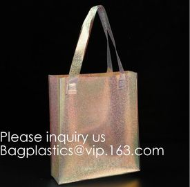 Reusable Custom Transparent PVC Shopping Bag Promotional Items Ladies Clear Plastic Beach Tote Bags Women, bagease, pack supplier