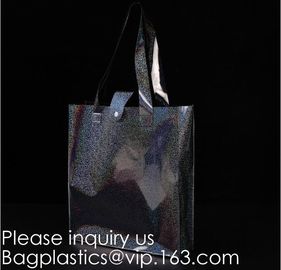 Reusable Custom Transparent PVC Shopping Bag Promotional Items Ladies Clear Plastic Beach Tote Bags Women, bagease, pack supplier