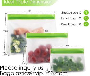 Eco friendly Zipper Leakproof Freezer Bag Washable Reusable PEVA Sandwich Snacks Storage Bags For Fruits Vegetables Lunc supplier