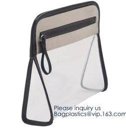 Recyclable Clear Gift Plastic Flat Bottom Logo Pvc k Nylon Packing Bags With Handles,holographic k makeup co supplier