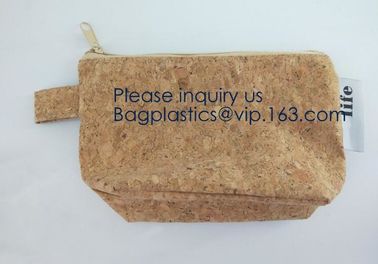 Cork Wood Pencil Case Bag School Pencil Holder Bag,Makeup Organizer Toiletry Bag Natural Travel Cork Cosmetic Bag, bagea supplier