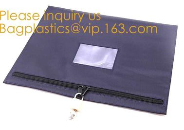 Black Briefcase Style Locking Document Bag Bank Locking Security Deposit Bags Zipper Pouch Security Utility Bank Deposit supplier