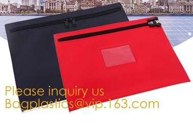 Black Briefcase Style Locking Document Bag Bank Locking Security Deposit Bags Zipper Pouch Security Utility Bank Deposit supplier