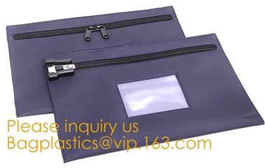 Black Briefcase Style Locking Document Bag Bank Locking Security Deposit Bags Zipper Pouch Security Utility Bank Deposit supplier