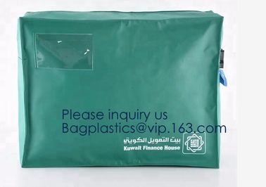 Bank Security Money Bags Tamper-Proof Tape Bank Cash Money Fabric Bag,Courier Safe Customized Security Pocket Bank Depos supplier