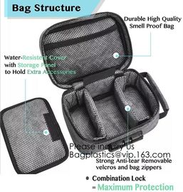 Herb Weed Tea Combo Lock Stash Carbon Lining Locking Smell Proof Bag,Stash Bag For Herb And Accessories With Detachable supplier