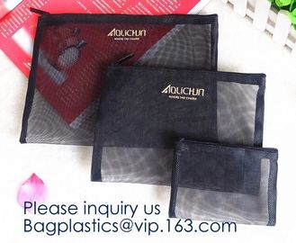 Travel Makeup Brush Mesh Cosmetic Bag,Net Zipper Make Up Mesh Cosmetic Pencil Case Bag Manufacturer,Portable Clear Trave supplier