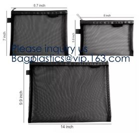 Travel Makeup Brush Mesh Cosmetic Bag,Net Zipper Make Up Mesh Cosmetic Pencil Case Bag Manufacturer,Portable Clear Trave supplier